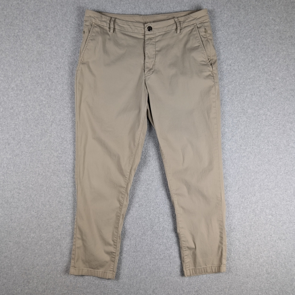 Birddogs Jeff Pesos Unlined Pants Men's 34X28 Khaki Tan Stretch Chino Flat Front